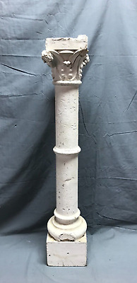 Decorative Carinthian 3' Foot Shabby White Column Chic Old Stand VTG 1729-22B
