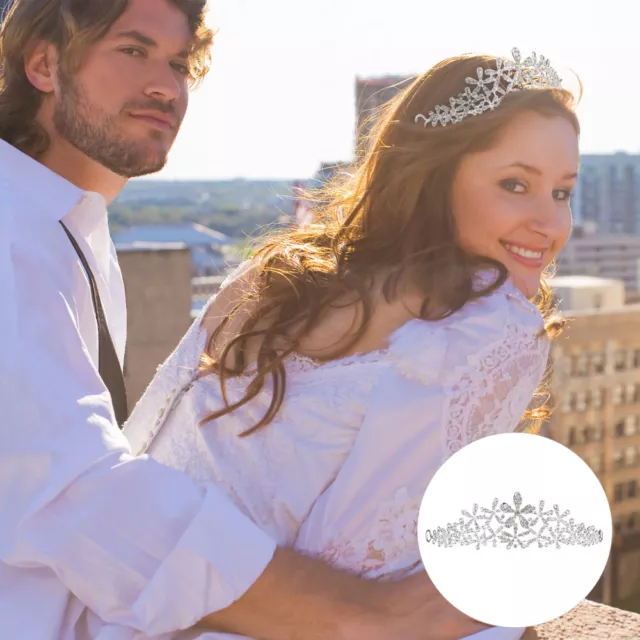 Snow Crystal Crown Rhinestones Bride Wedding Prom Hair Accessories