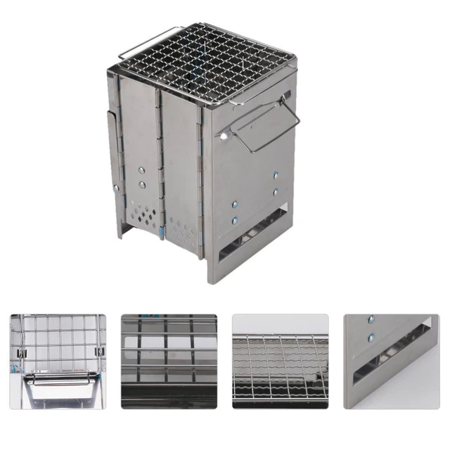 1 Satz tragbarer zusammenklappbarer Grill Grill Handy Box Typ Picknick-Grill