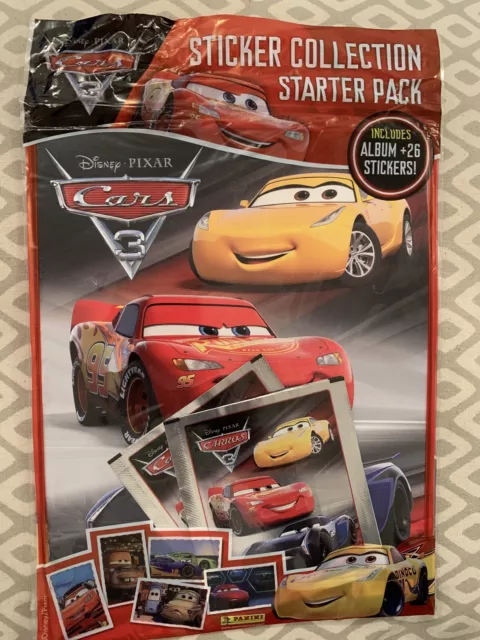 Panini Disney Pixar Cars 3 Sticker Collection Starter Pack Album + 26 Stickers