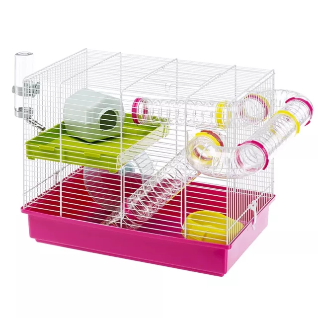 Small Hamster Cage LAURA Ferplast Small Animal Pet Home with Accessories & Tubes