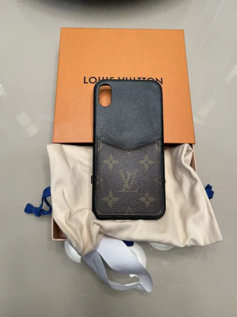 LOUIS VUITTON Monogram Empreinte Bumper Xs MAX iPhone Case Black LV Auth  tb493