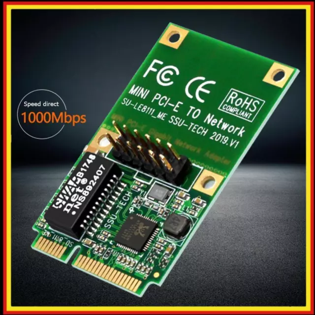 SSU LE8111-ME MINI PCI-E Realtek RJ45 Gigabit Wired Network Card for Desktop