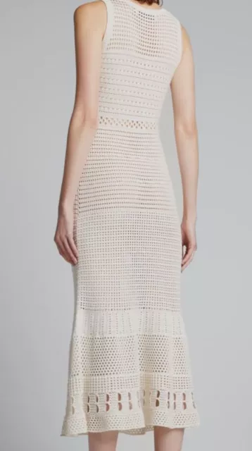 $550 Proenza Schouler Ivory Pointelle Sleeveless Dress Size S 2