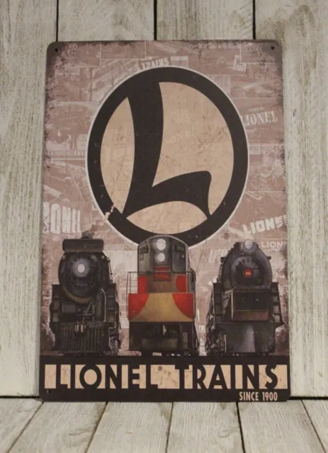 Lionel Trains Tin Metal Sign Poster Toy Trainset Rustic Vintage Style Man Cave