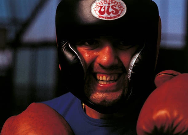 ITALIAN BOXER FRANCESCO Damiani posing during a training at Lo 1984