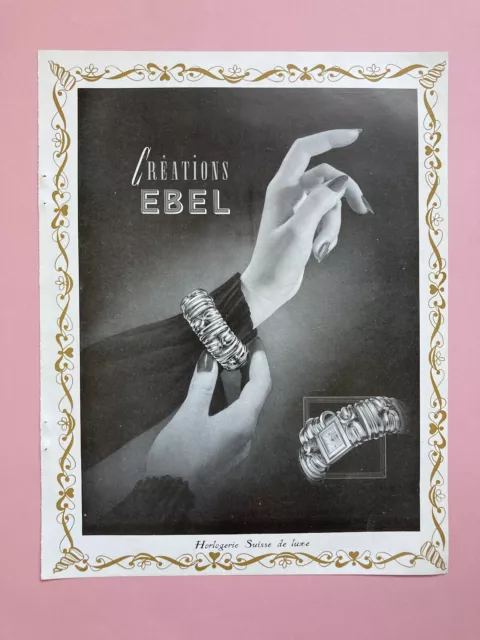 1947 Ebel montre horlogerie publicité pub 1948 vintage advertising rétro