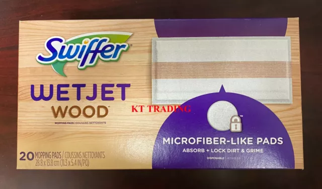 Swiffer WETJET Heavy Duty WOOD Floor Mopping MICROFIBER-LIKE Refill Pads ~ 20 Ct