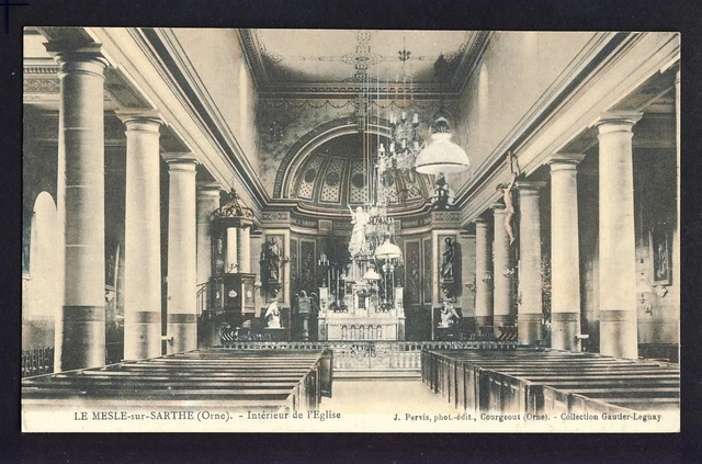 cpa FRANCE Normandy 61 - LE MESLE sur SARTHE (Orne) Interior of the CHURCH