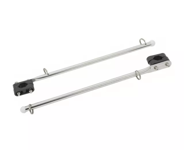 2X Marine Stainless Steel Boat Flag Pole Holder 7/8" - 1" Rail Mount 14" Length