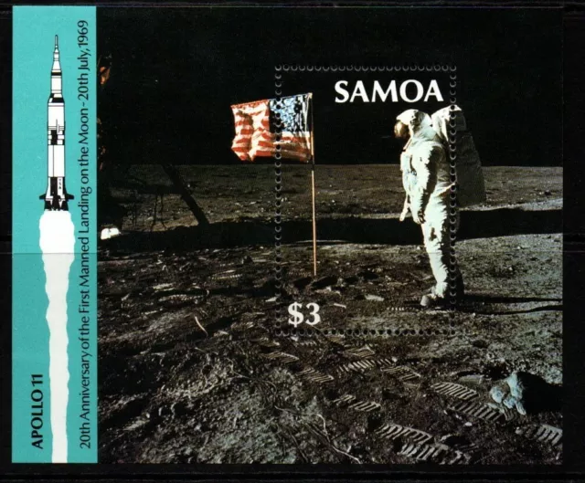 Samoa Sgms834 1989 First Manned Moon Landing  Mnh