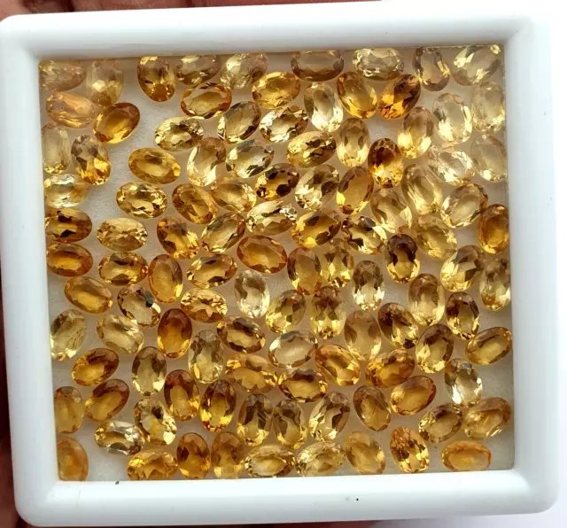 Natural Citrine Oval Cut Loose Gemstone Lot 258 Pcs 4x6 MM 100 CT