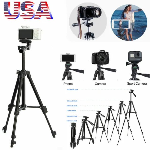 Camera Tripod Aluminum Alloy Stand Holder for Canon Nikon Cell Phone iPhone DSLR