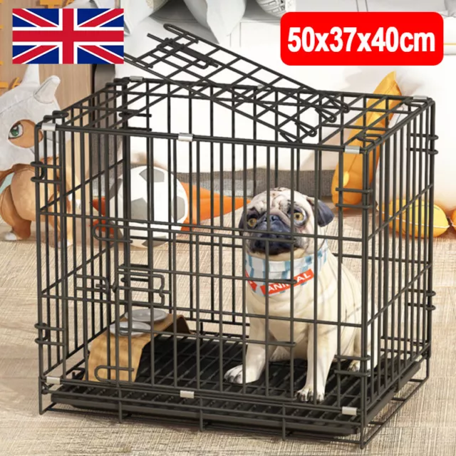 NEW Dog Cage Puppy Training Crate Pet Carrier Small Metal Cages 20Inch UK