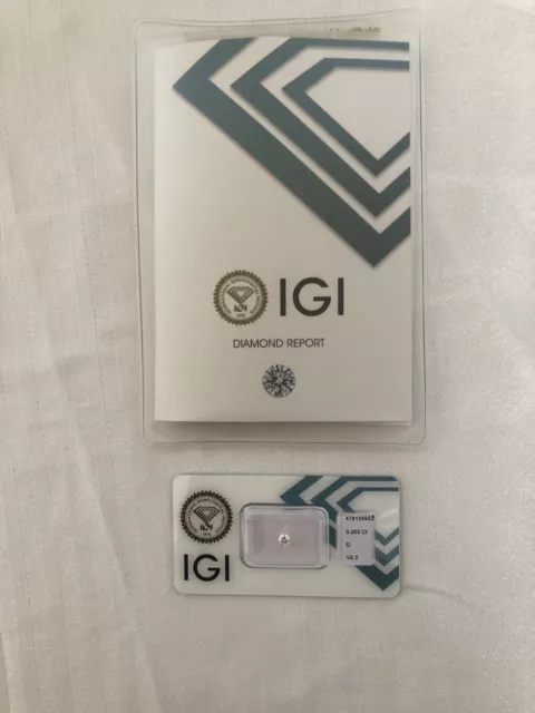 Diamante certificato igi in Blister  D Color ct 0.20 Vs2