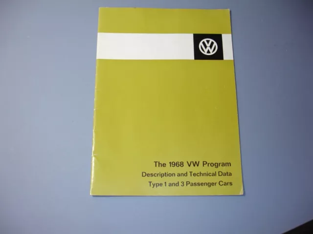 1967 VW Beetle Type 1 and Type 3 1968 program technical brochure