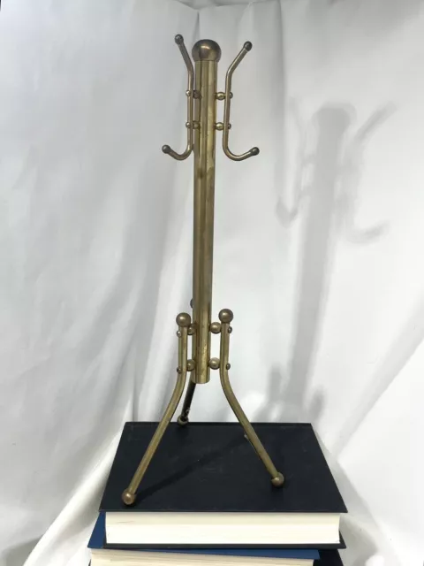 Vintage Salesman Sample Brass Coat Rack Hall Tree 15.5" Miniature Scale - Doll