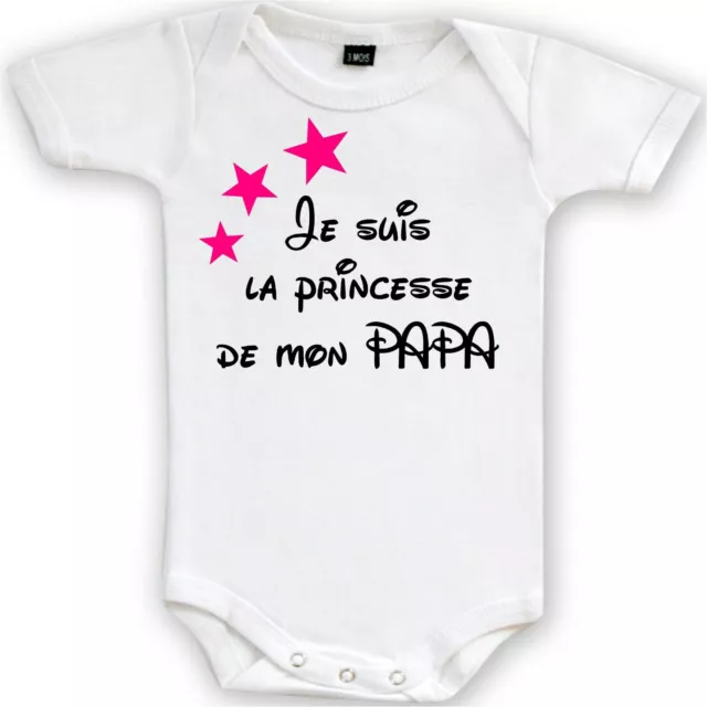 BODY BÉBÉ MANCHE courte je suis la princesse de mon papa EUR 12,90 -  PicClick FR