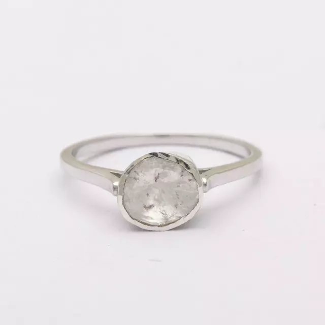 Sweet & Simple Polki Natural Diamond 925 Sterling Silver Victorian Ring Sale