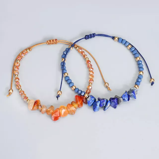 Healing Chakra Crystal Bracelets Adjustable Irregular Tumble Polished Reiki Chip