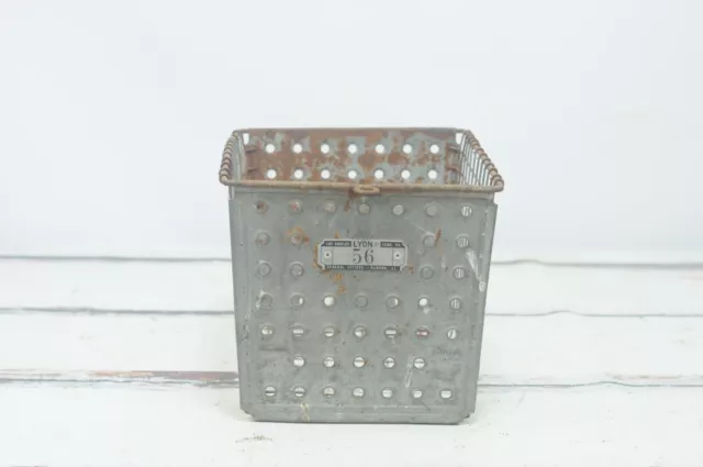 Vintage . Lyon Wire Locker Basket Number 56 Made in USA Gym Pool Locker Basket