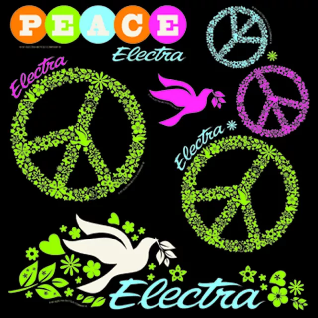 Electra Peace Sticker Set Fahrrad Rahmen Decor Aufkleber Sticker FriedensTaube