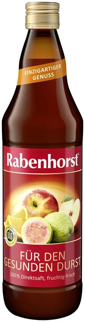 Rabenhorst 100% succo di frutta sete sana 5 x 750 ml senza cauzione NUOVO MHD 15/12/2024