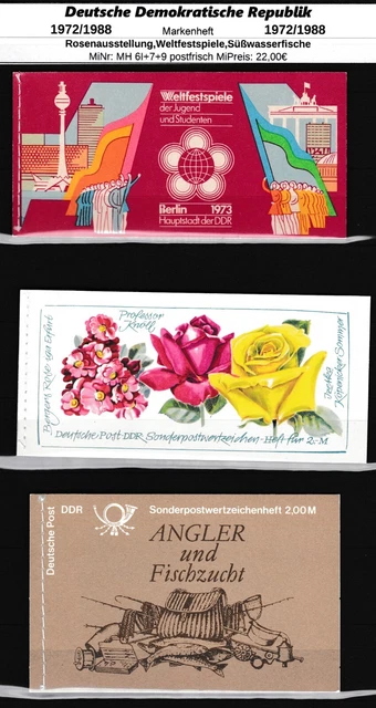 DDR 1972/1988 MiNr. MH 6I+7+9 postfrische Markenheftchen
