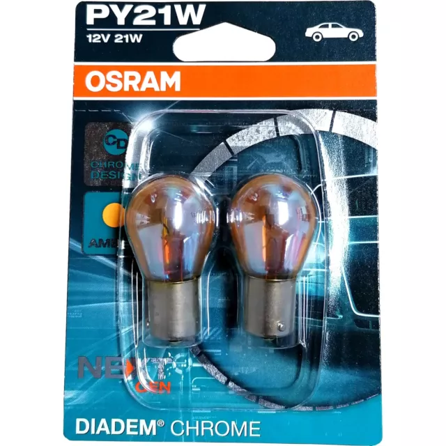 OSRAM DIADEM CROMATO PY21W lampada a incandescenza lampada frecce 2 pezzi  BAU15s Next Gen EUR 13,95 - PicClick IT