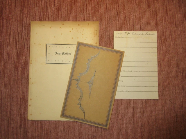 WALTER GERLACH Handeinband-Entwurf 1921 INA SEIDEL Bibliophilie BUCHBINDER