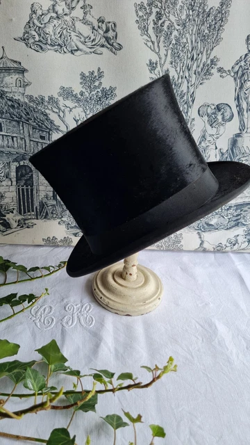 Chapeau haut de forme marron luxe en velours pour déguisement 1800 1900 steampunk