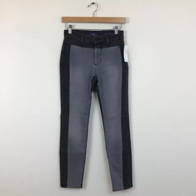 Not Your Daughters Jeans NYDJ 2 P Gray Color Block Aurora Legging Jeans NWT 2