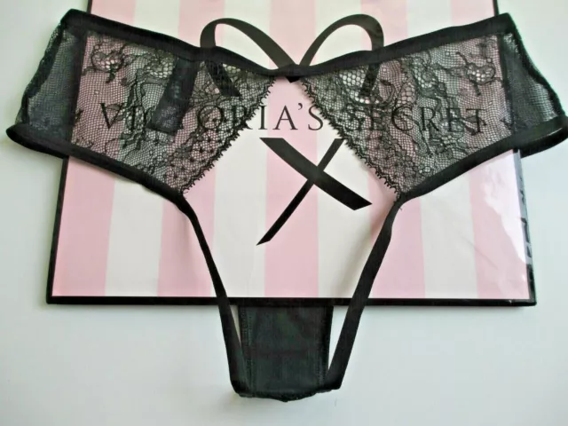VICTORIA'S SECRET VERY SEXY Black Lace Mesh Cheeky Panty S M L Cutout Open  Back $16.99 - PicClick
