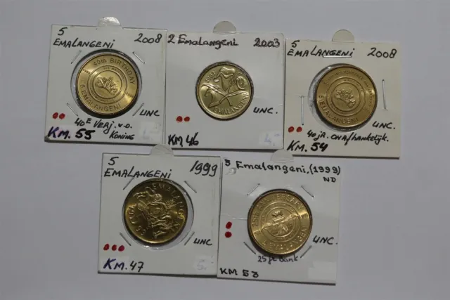 🧭 🇸🇿 Swaziland 2 + 5 Emalangeni Coins - 5 Coins B49 #2454