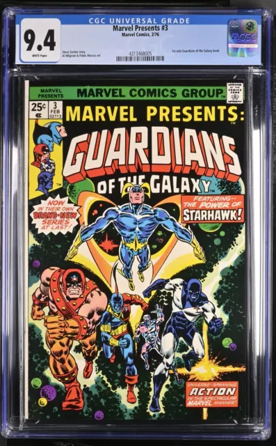 Marvel Presents #3 - Cgc 9.4 - Wp - Nm - 1St Solo Guardians Of The Galaxy Book