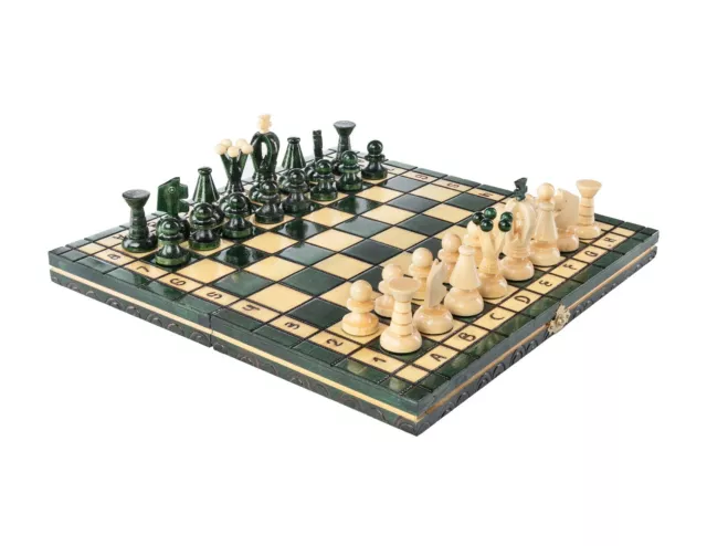 Wood Chess Set Paris APPLE Wooden International Board Vintage Carved Pieces