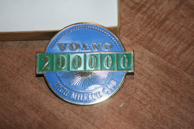 Genuine Volvo High Mileage Club Badge 200K 200,000 New Style See Pix!!