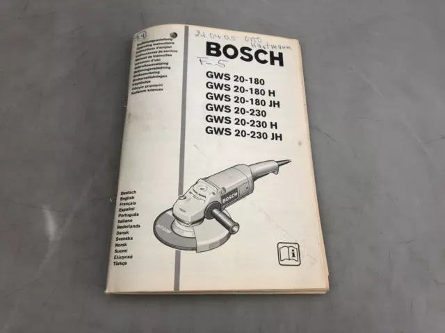 BOSCH GWS Schleifer F-5  Bedienungsanleitung Stand 2005 / 24