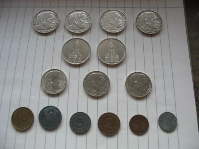 Konvolut Münzen Drittes Reich, teils Silber