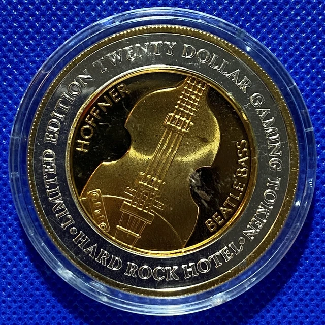 Hard Rock Las Vegas $20 Silver Strike - Hoffner Beatle Bass - G Mint