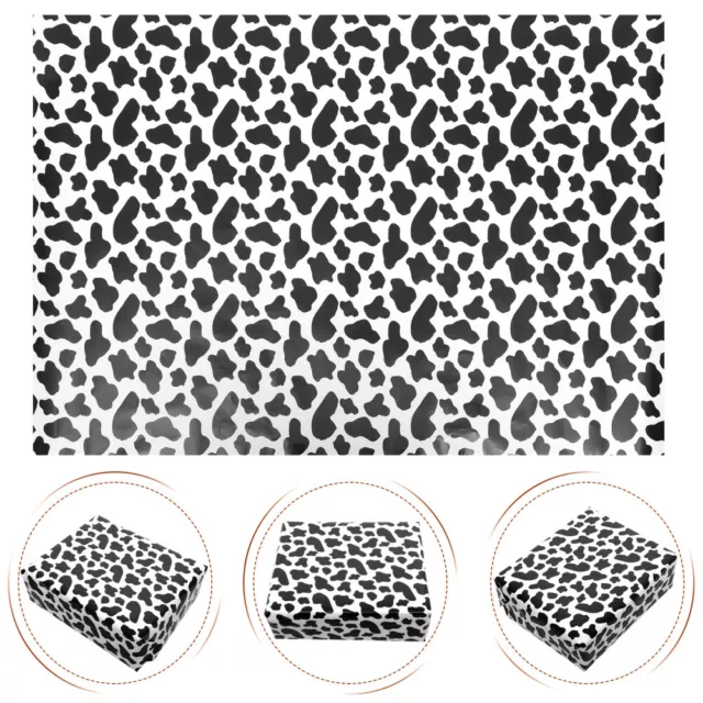 10pcs Cow Print Wrapping Paper Sheet Tissue Paper Animal Prints Black & White-BY