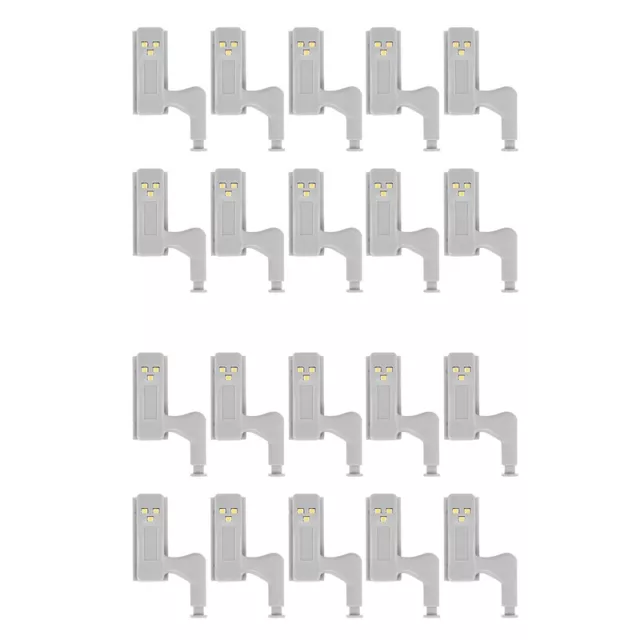 20Pcs Cabinet Cupboard Wardrobe LED Hinge Light  Sensor Lamp Warm White O8G7
