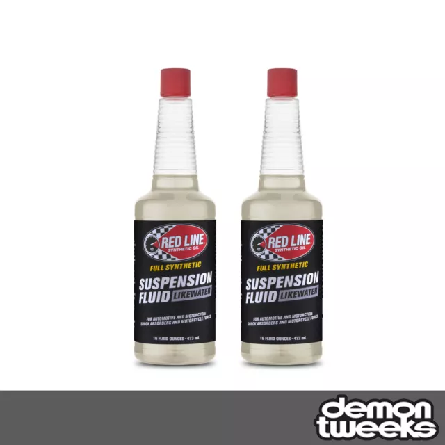 2 x Red Line Motorcycle Suspension Fluid, Likewater 2.5WT - 473ml (Road, Race)