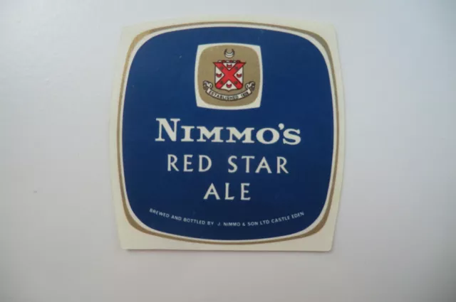 Mint Nimmo Castle Eden Red Star Ale Brewery Beer Bottle Label