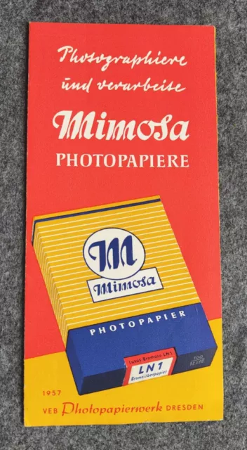 Mimosa Photopapiere 1957 VEB Photopapierwerk Dresden
