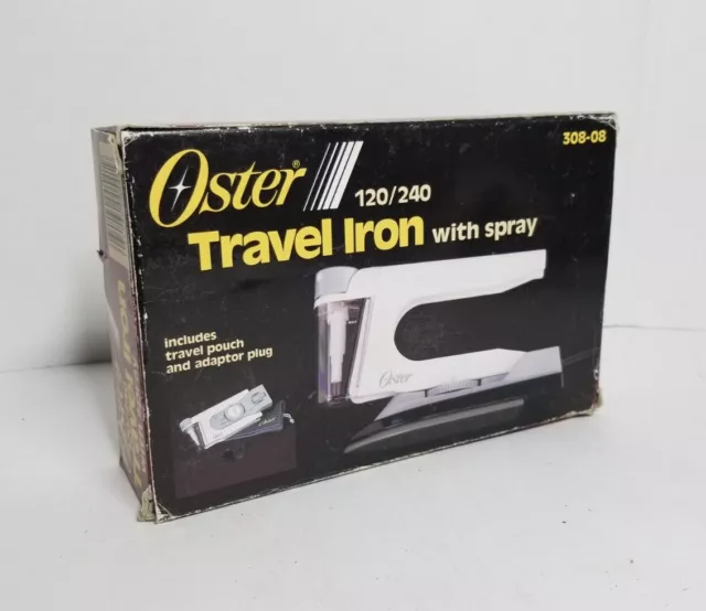 Oster Compact Travel Iron Dual Voltage with Spray  & Travel Pouch Model 308-08