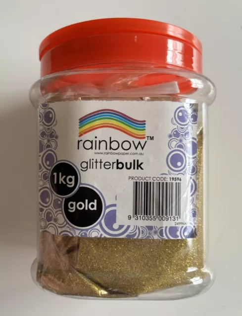 Rainbow Glitter Bulk 1kg Jar Gold