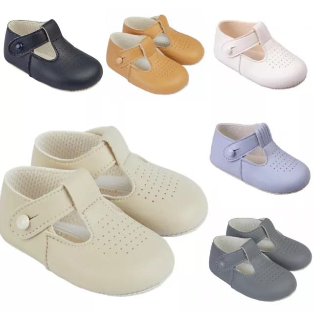 Baby Boys Pram Shoes,T Bar,Christening Shoes,Baptism,Wedding,Baypods, Early Days