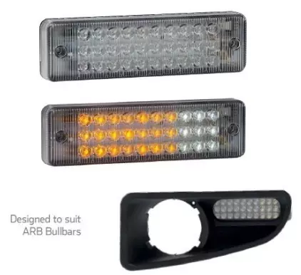 A Pair LED Bullbar Front Indicator & Park Lights suits Many ARB Bull Bars Light