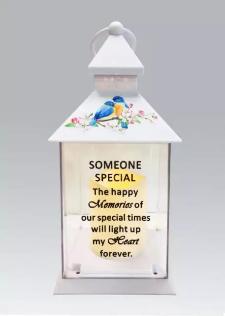 Someone Special - Memorial Light Up Lantern -  Bird Candle Graveside Remembrance